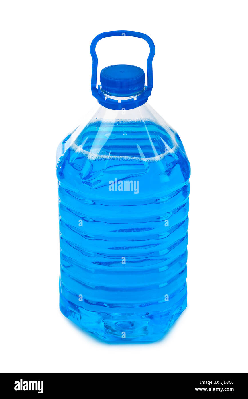 Flasche mit frostfreien Reinigungsflüssigkeit Stockfoto