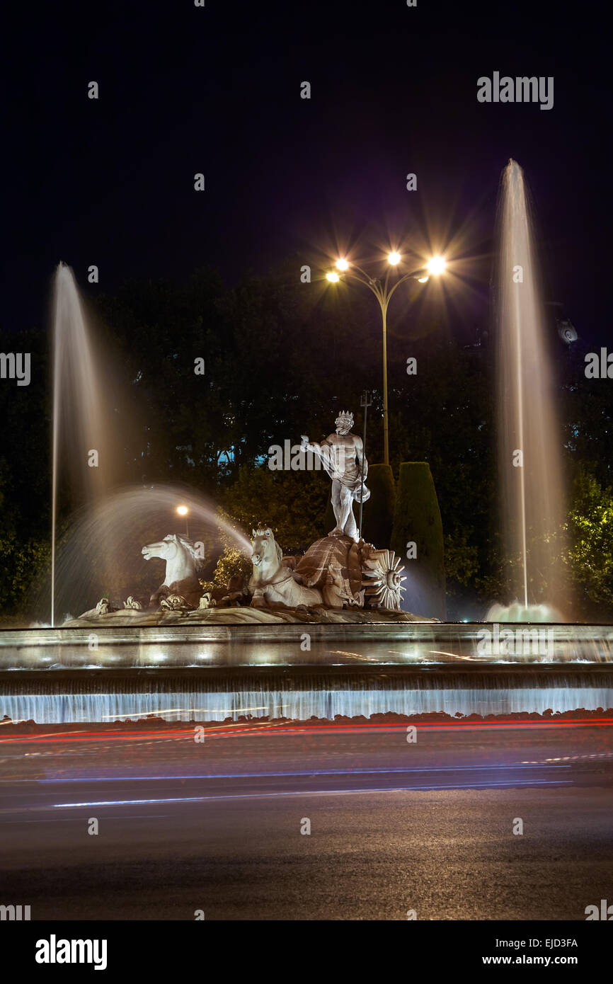 Der Brunnen von Neptun in Madrid Stockfoto