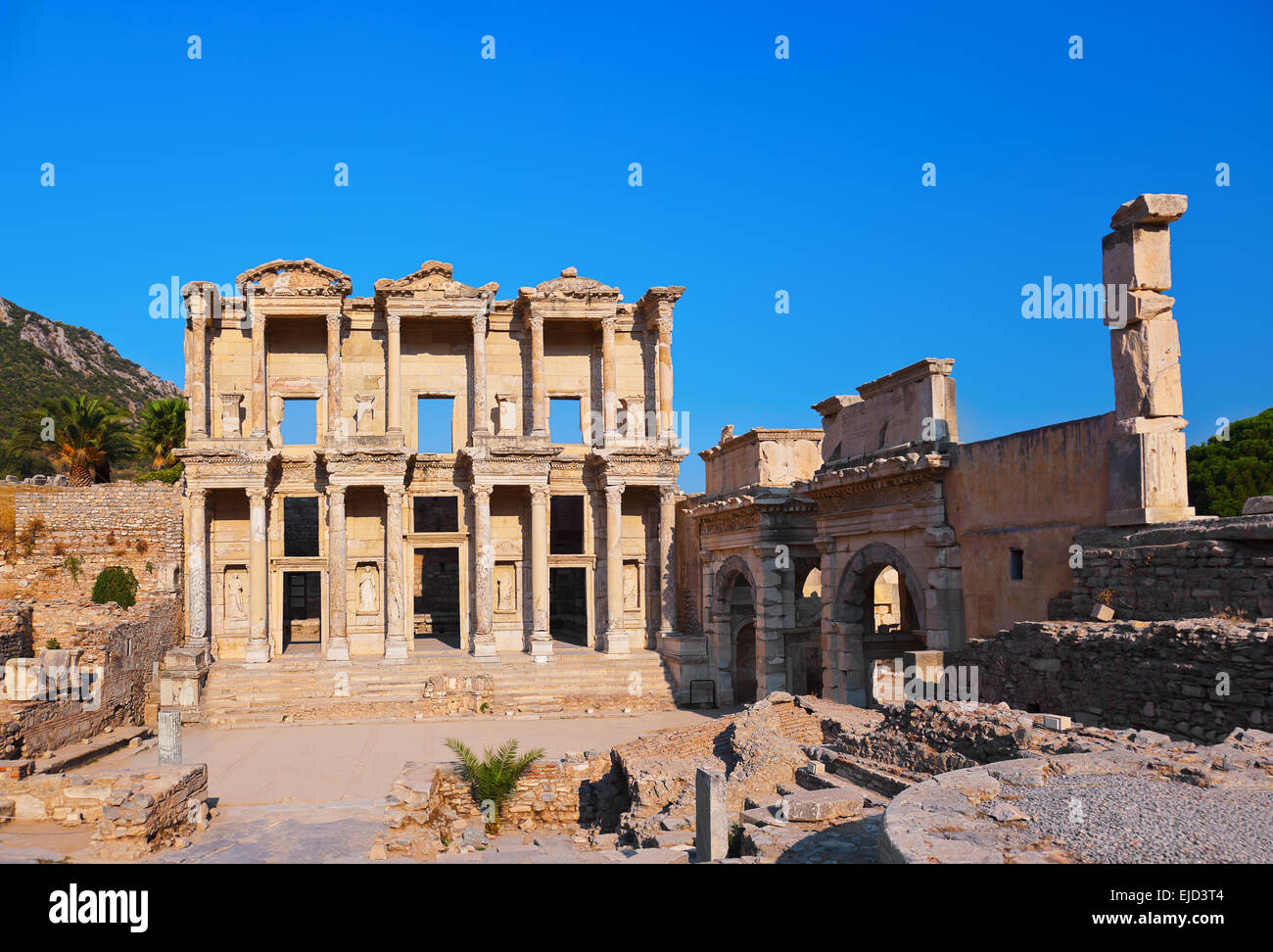 Alten Celsius Bibliothek in Ephesus-Türkei Stockfoto