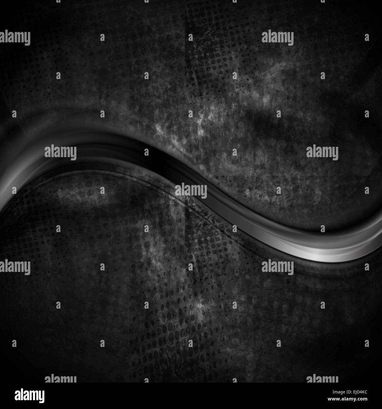 Schwarze glatte Welle auf dunklen Grunge Hintergrund Stockfoto