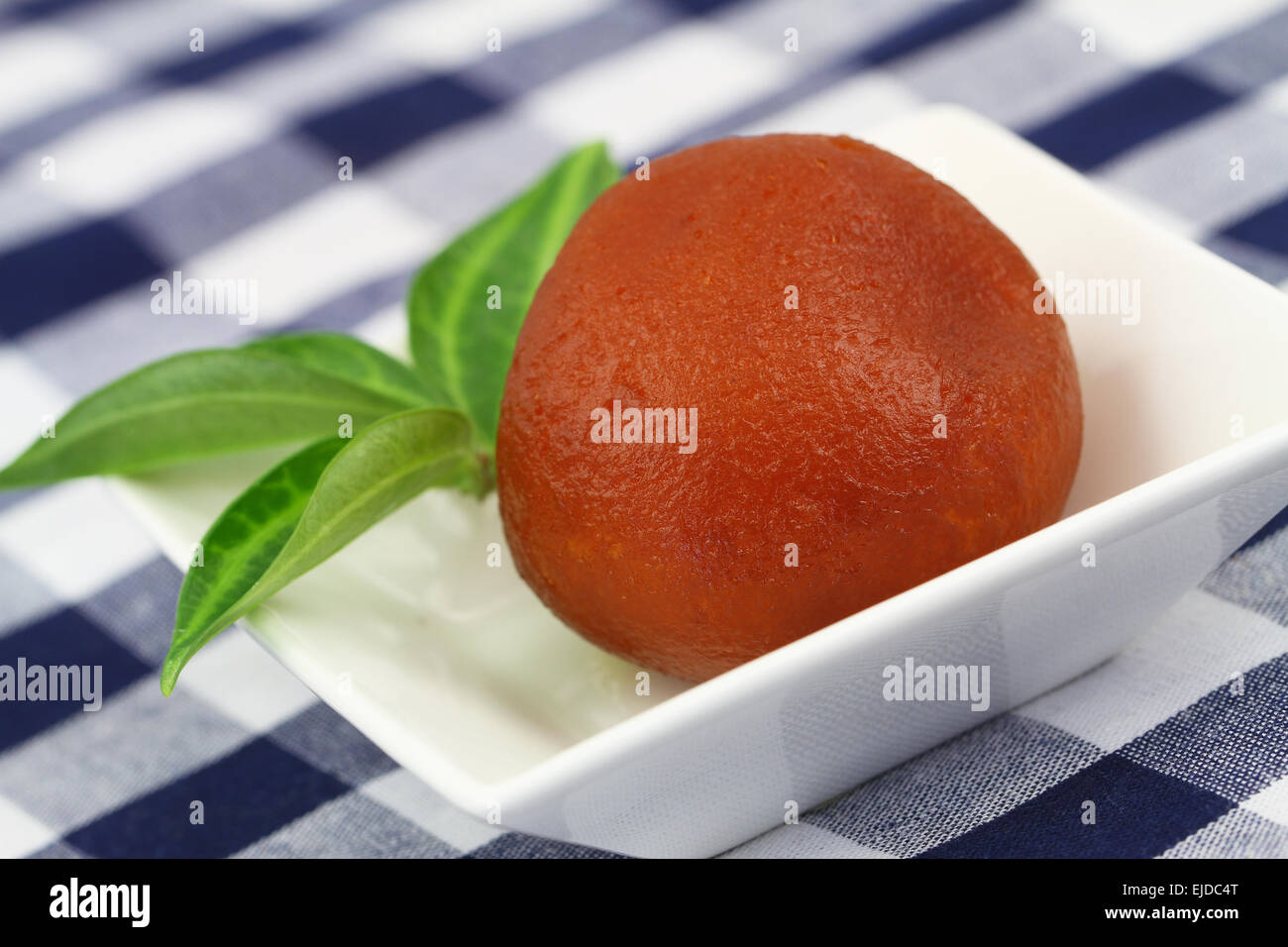 Gulab Jamun, Nahaufnahme Stockfoto