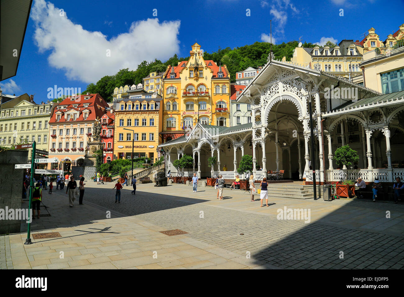 Kurstadt Karlovy Vary in der Tschechischen Republik Stockfoto