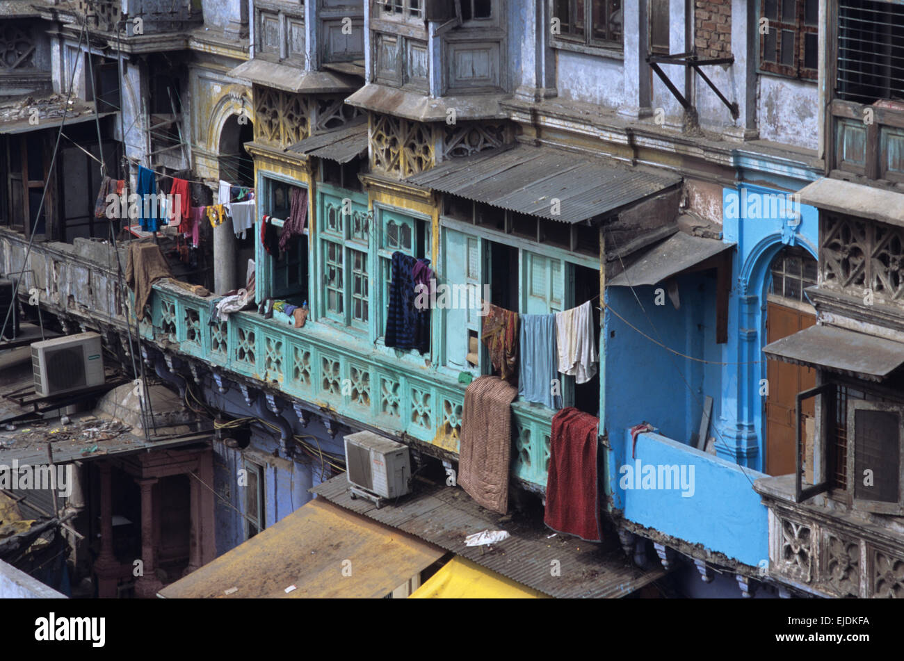 alt-Delhi vom Dach Händler haveli Stockfoto