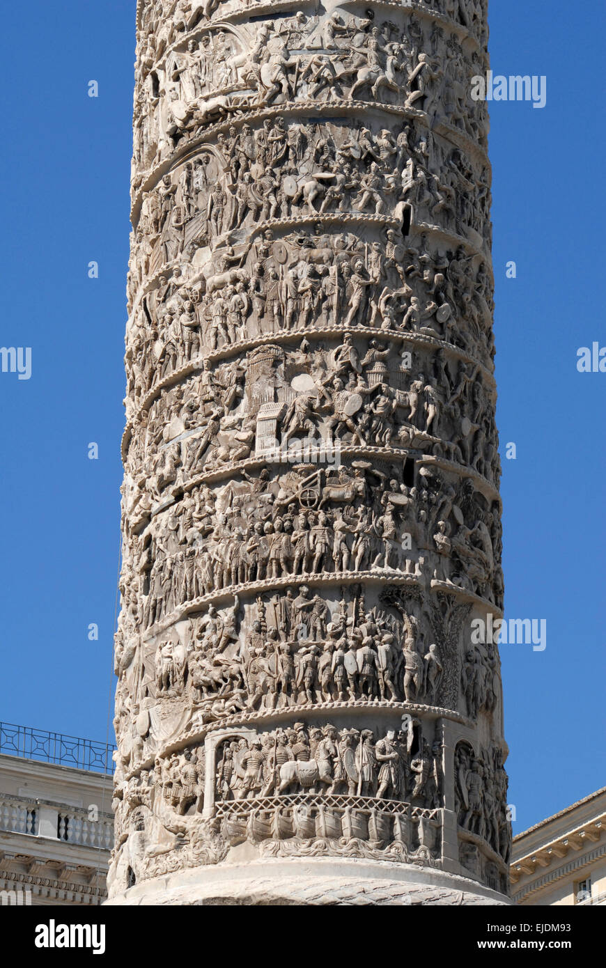 Spalte von Marcus Aurelius, Rom.  Detail. Stockfoto