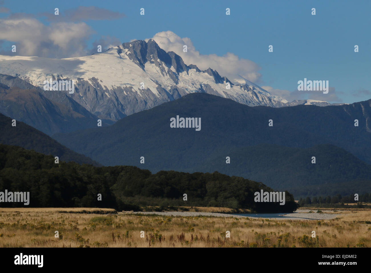 Berg Gletscher Südalpen Neuseeland Stockfoto