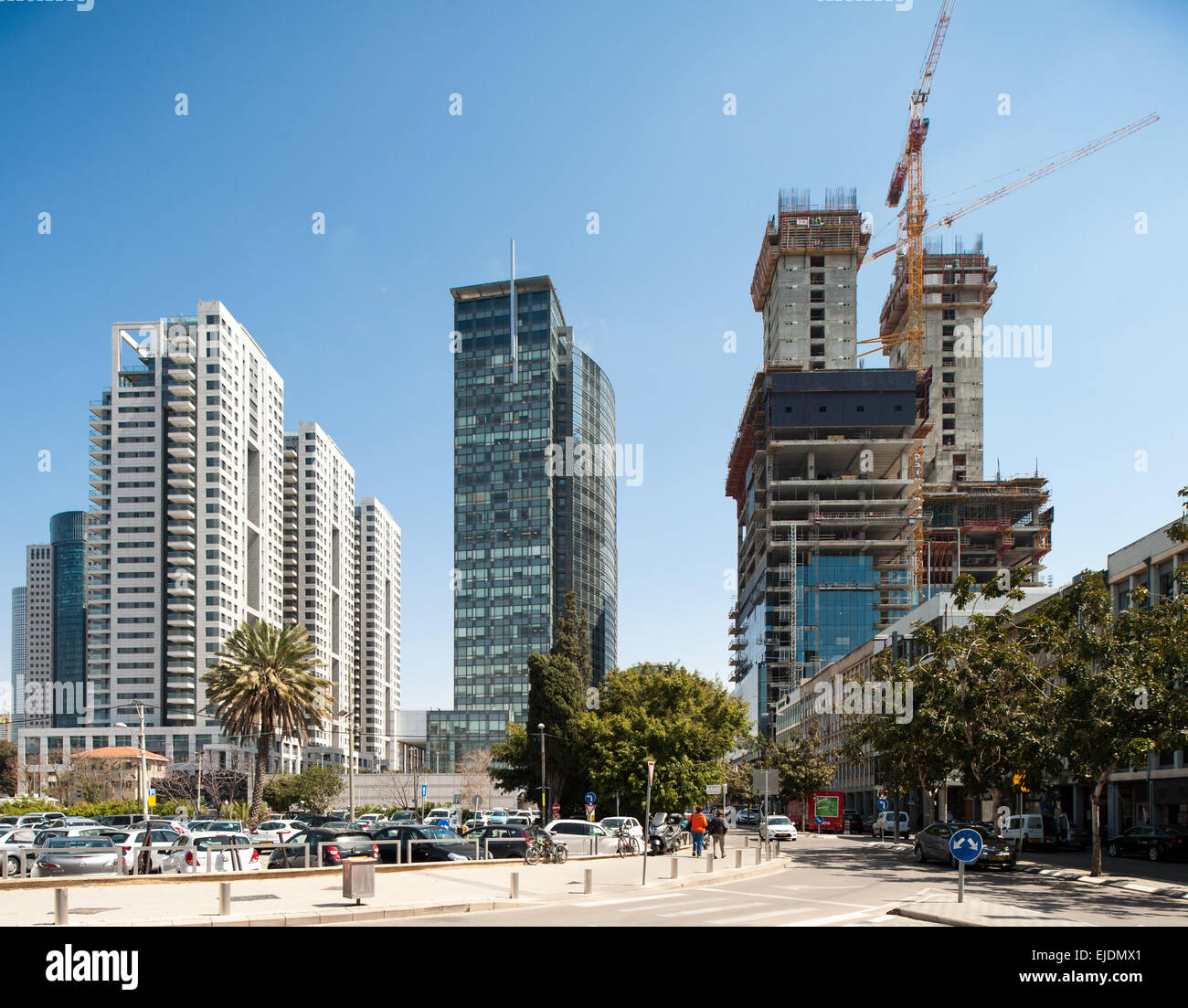 Israel, Tel Aviv-Yafo, Hochhäuser in Sarona Stockfoto