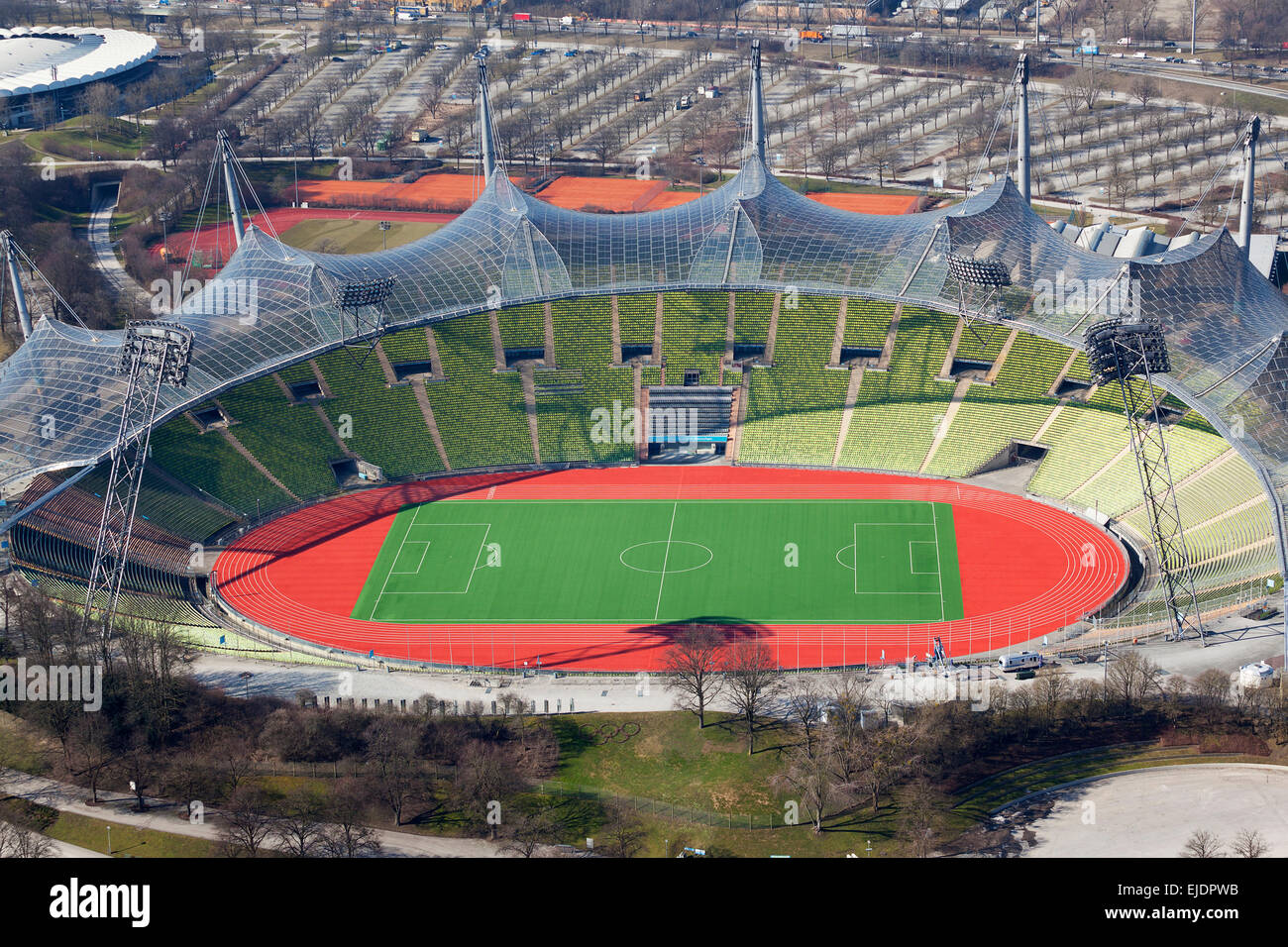 Das Olympiastadion in München, Deutschland Stockfoto