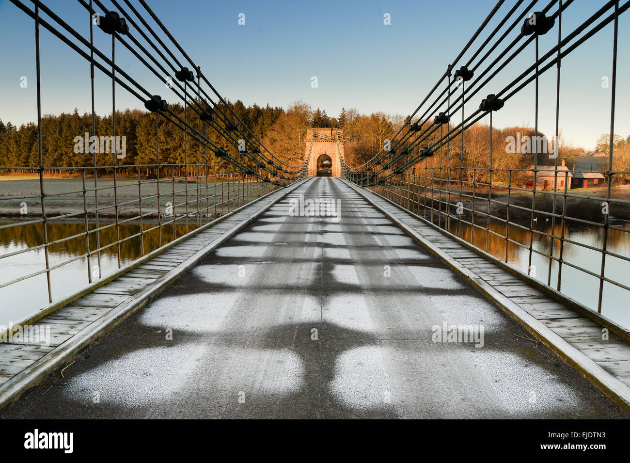 Die Union Kettenbrücke von der englischen Seite gesehen Stockfoto