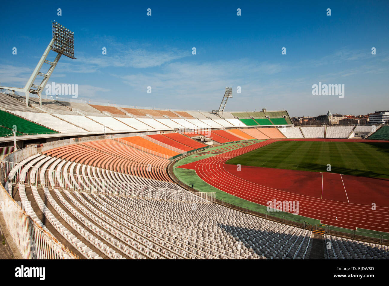 Alten Puskas Ferenc-Fußball-Stadion in Budapest, Ungarn. Stockfoto