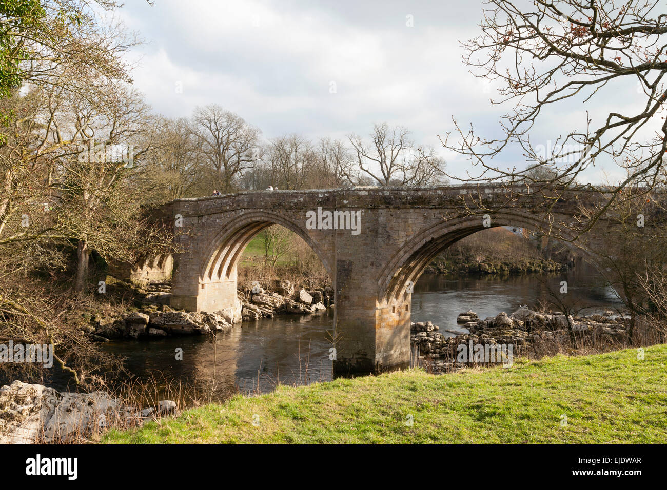 Teufelsbrücke, der Fluß Lune, Kirkby Lonsdale, South Lakeland, Cumbria, UK Stockfoto
