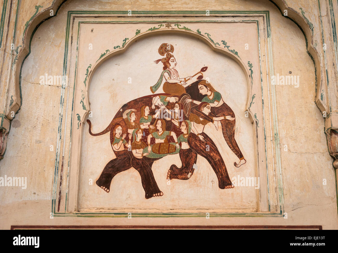 Galtaji Hanuman Hindu-Tempel in der Nähe von Jaipur, Rajasthan, Indien Stockfoto