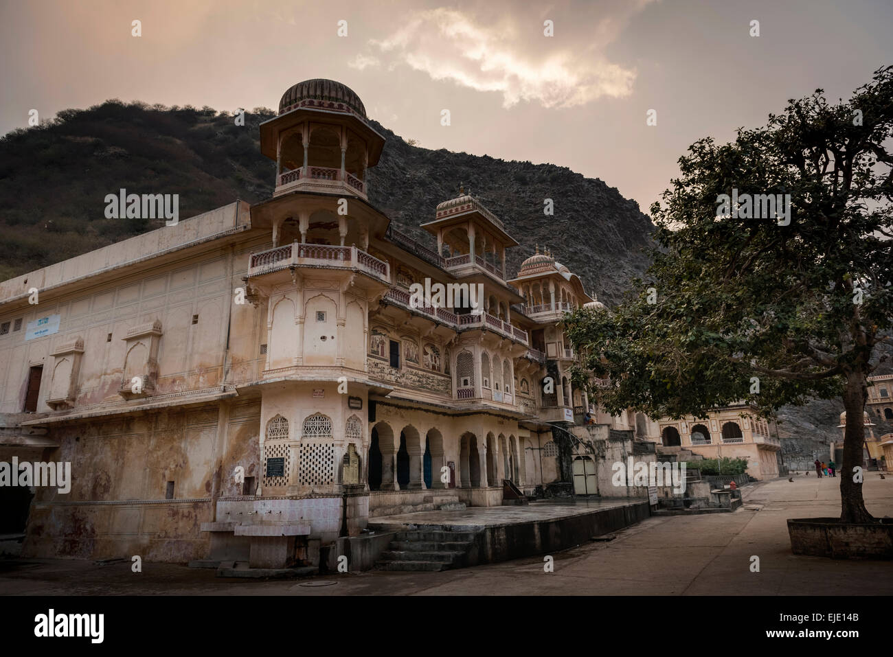 Galtaji Hanuman Hindu-Tempel in der Nähe von Jaipur, Rajasthan, Indien Stockfoto