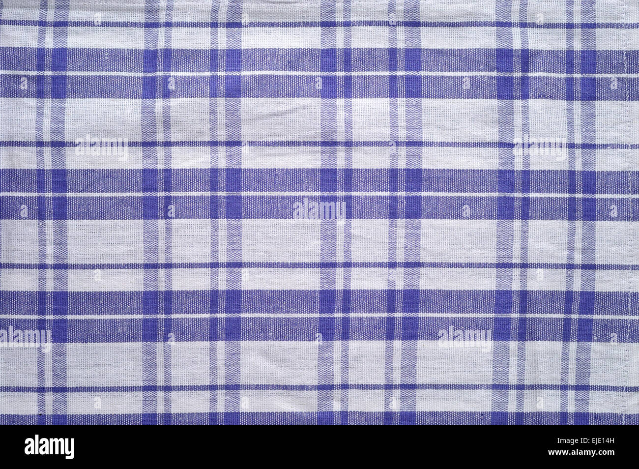 Blaue und weiße Tischdecke Muster Stockfoto