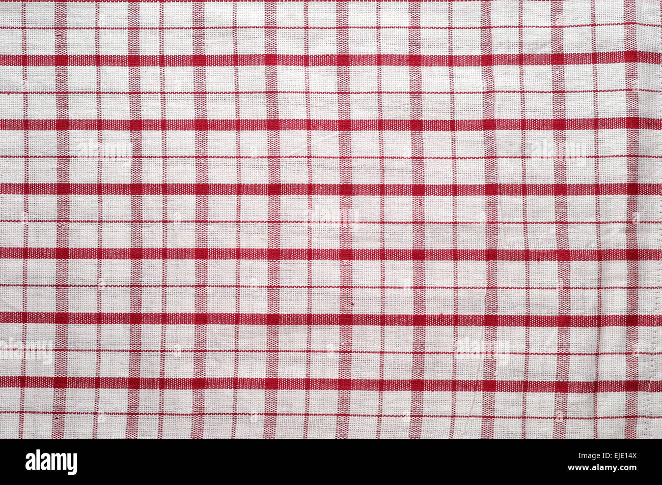 Rote und weiße Tischdecke Muster Stockfoto