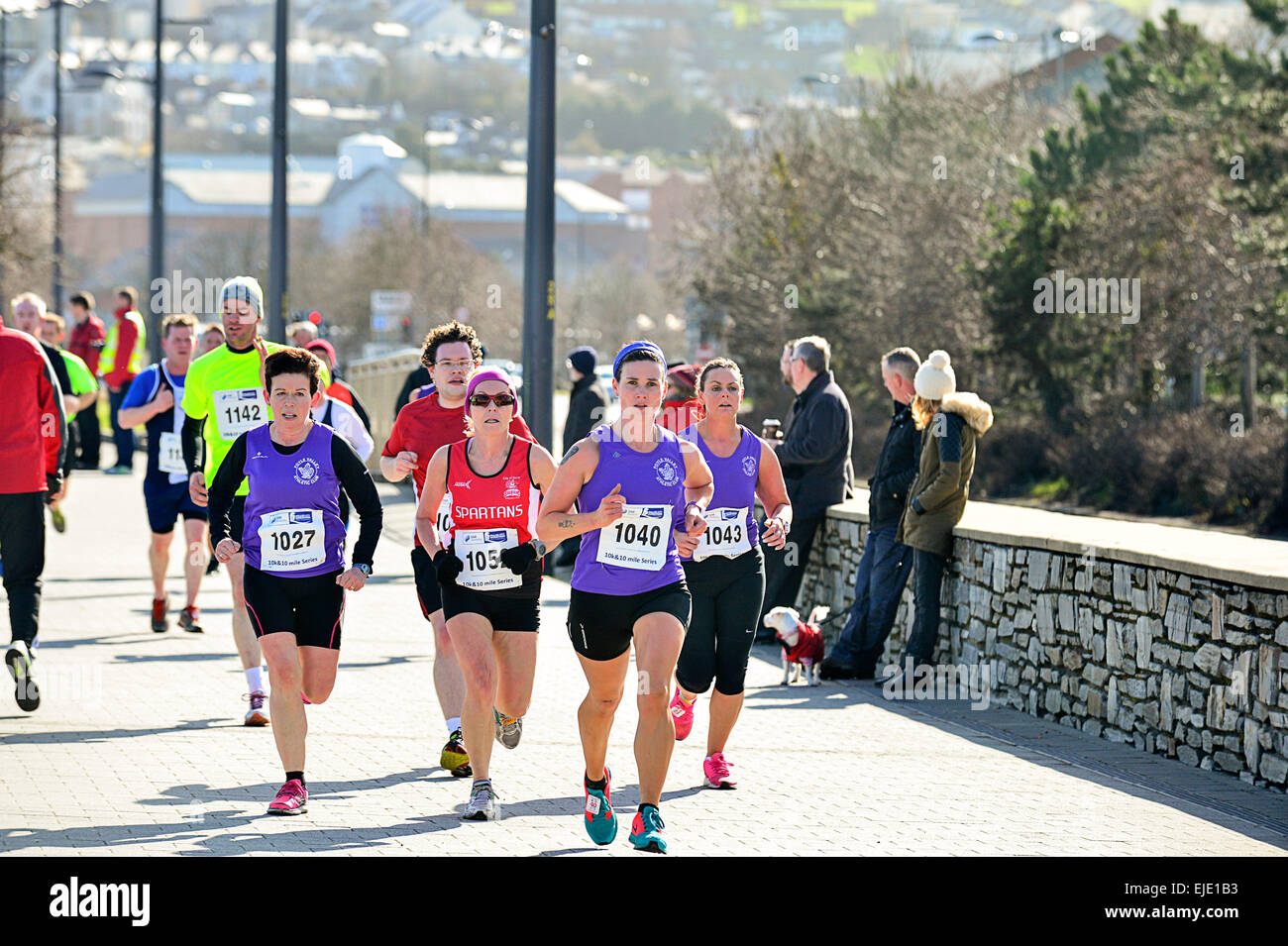 Läufer, die Teilnahme an einem halb-Marathon-Rennen in Londonderry, Derry, Nordirland Stockfoto