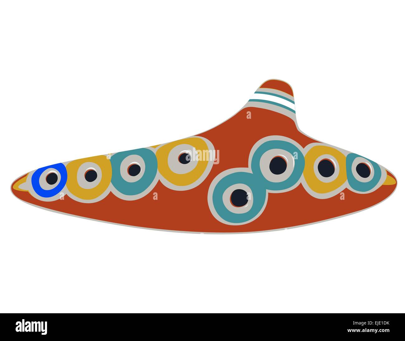 Musikinstrument - Okarina - isoliert - Vektor Stock Vektor