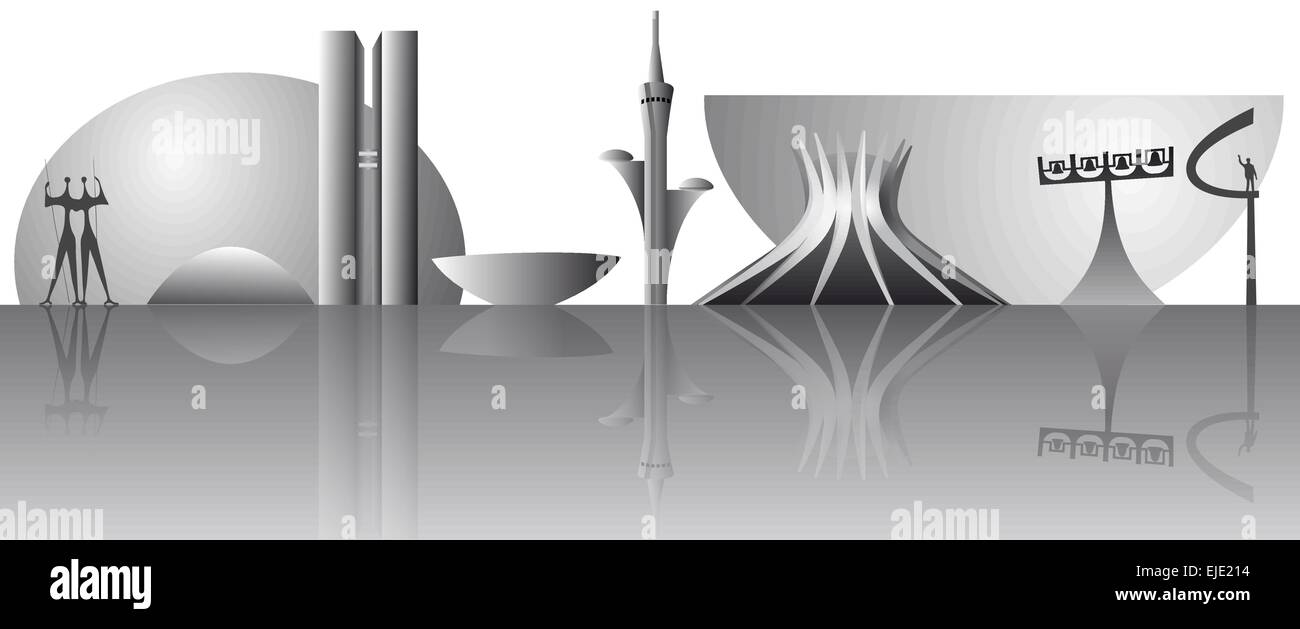 Vektor-Illustration die Skyline der Stadt Brasilia Stock Vektor