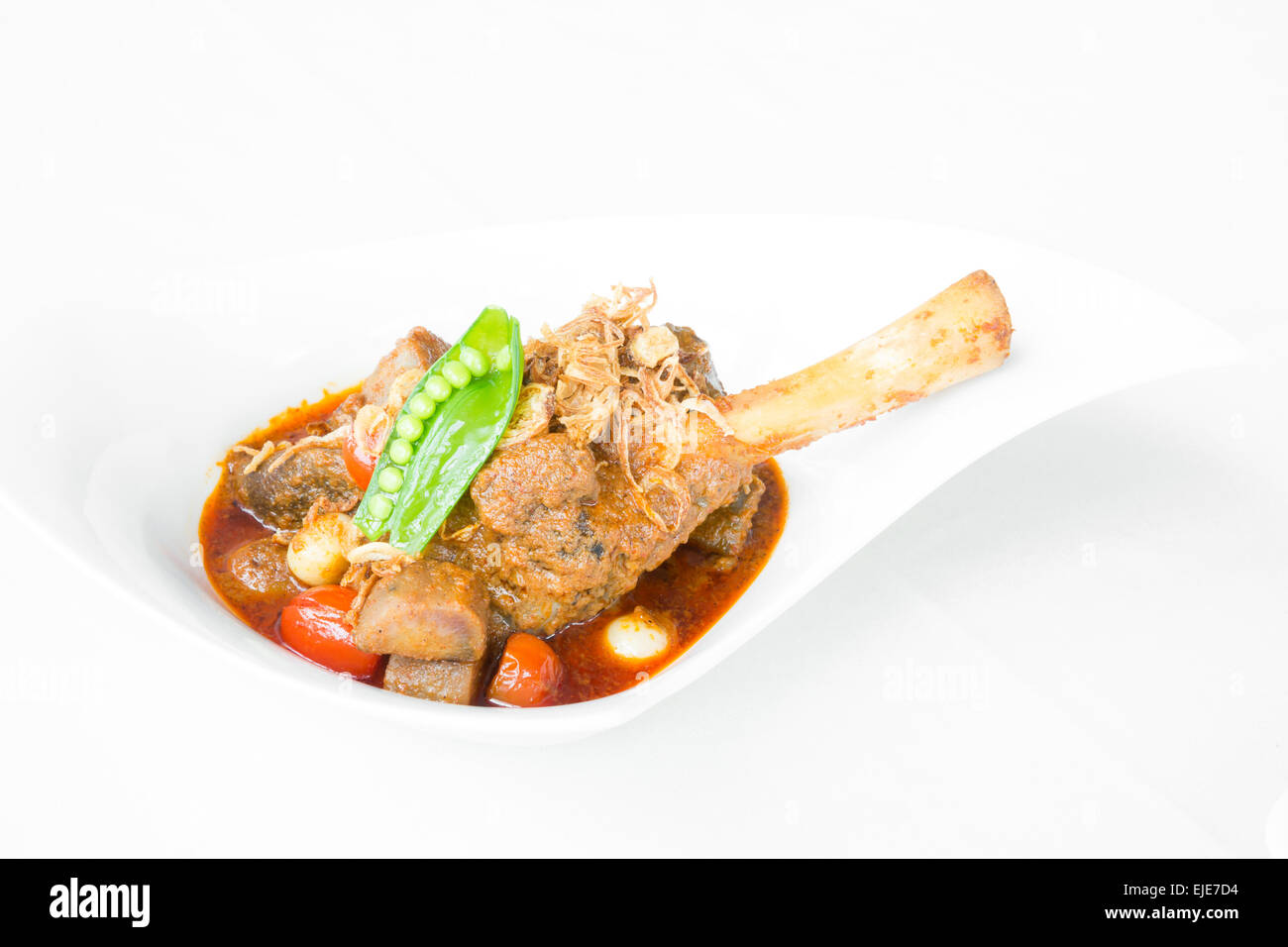 Gourmet-Main Entree Kurs Lamm Curry Mussamun thai indisch Stockfoto
