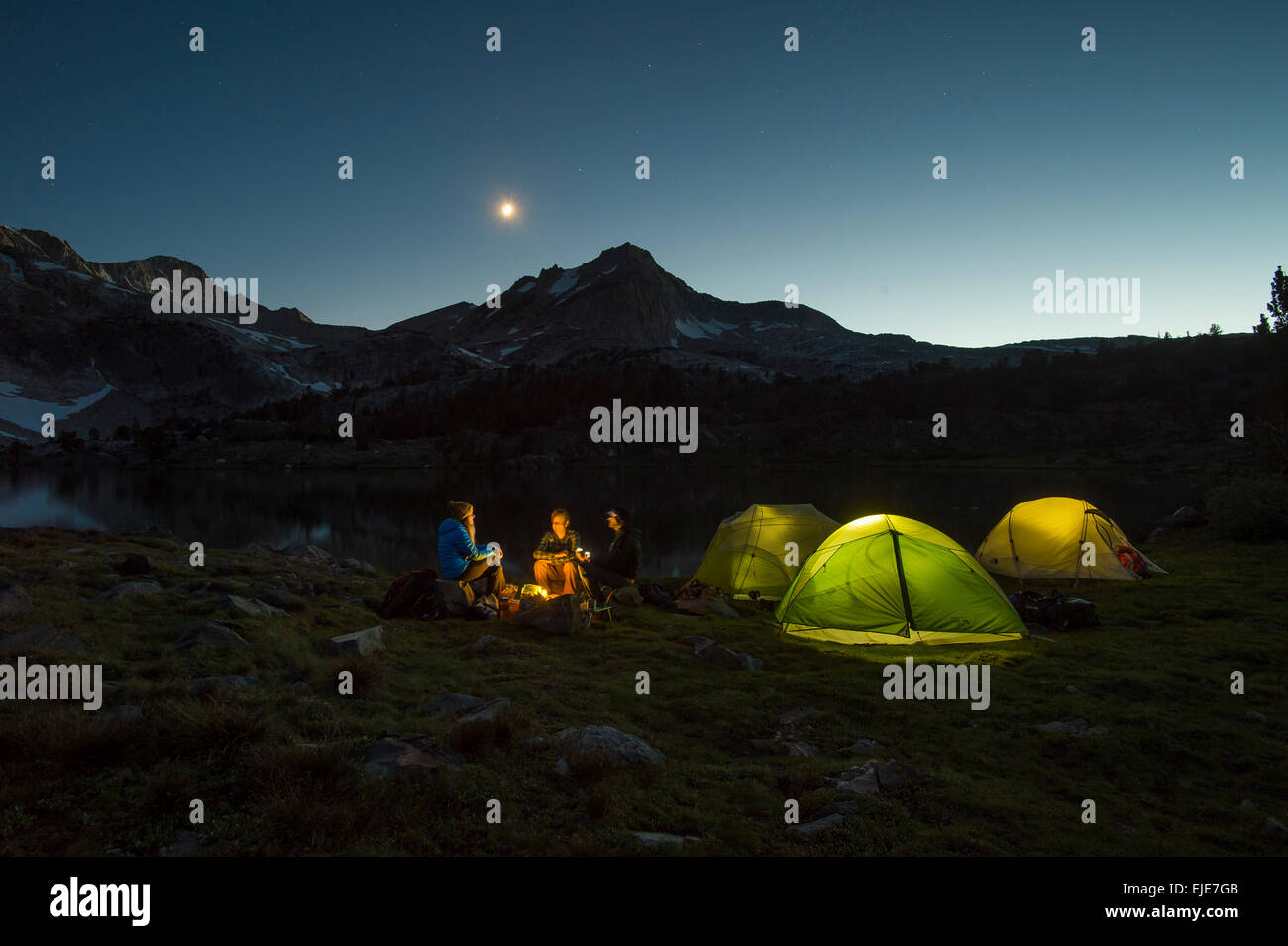 Camping in den Bergen Stockfoto