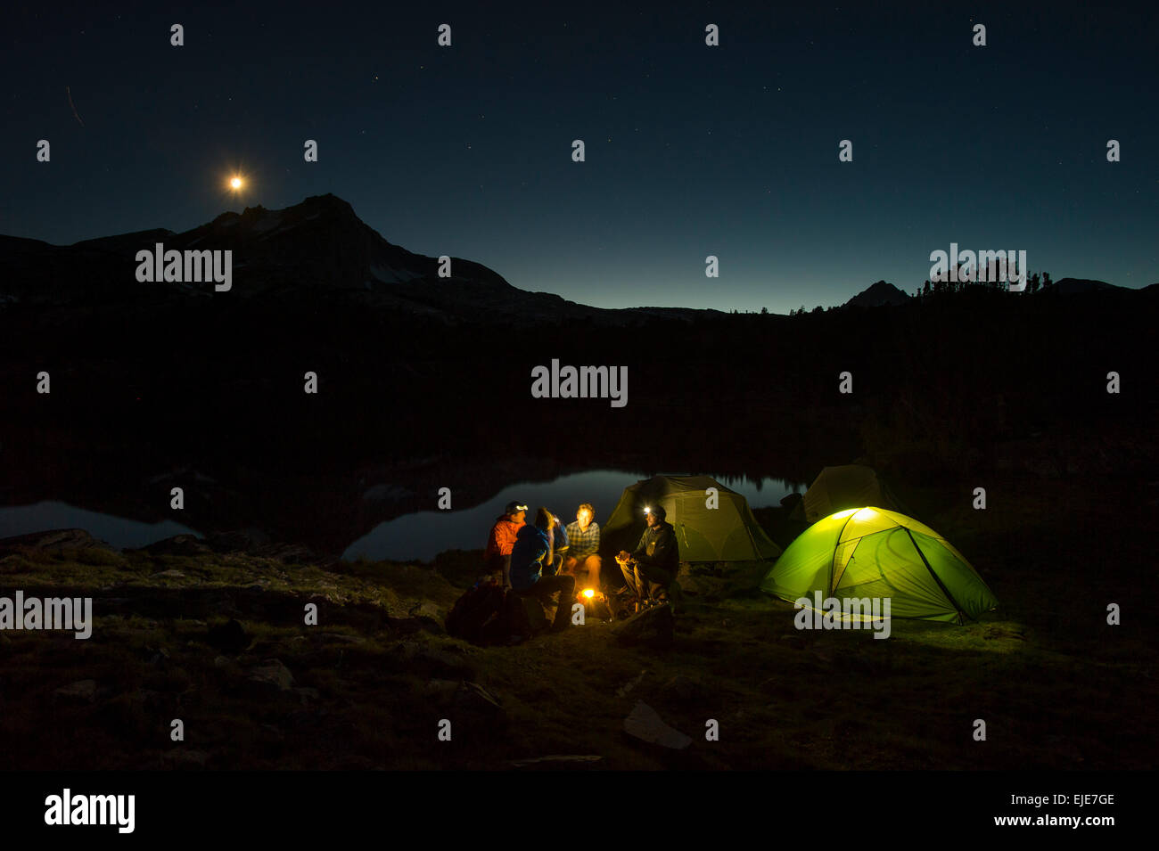 Camping in den Bergen Stockfoto