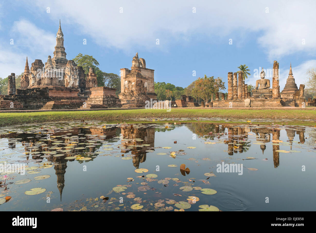 Geschichtspark Sukhothai in Thailand Stockfoto