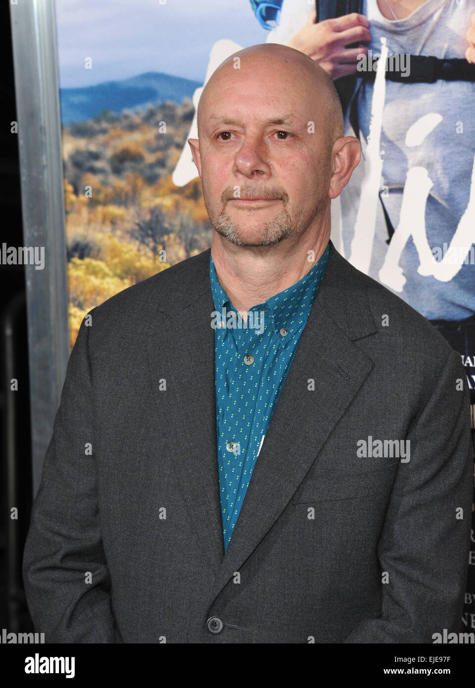 LOS ANGELES, CA - 19. November 2014: Drehbuchautor Nick Hornby bei der Los Angeles Premiere seines Films "Wild" am Samuel Goldwyn Theatre in Beverly Hills. Stockfoto