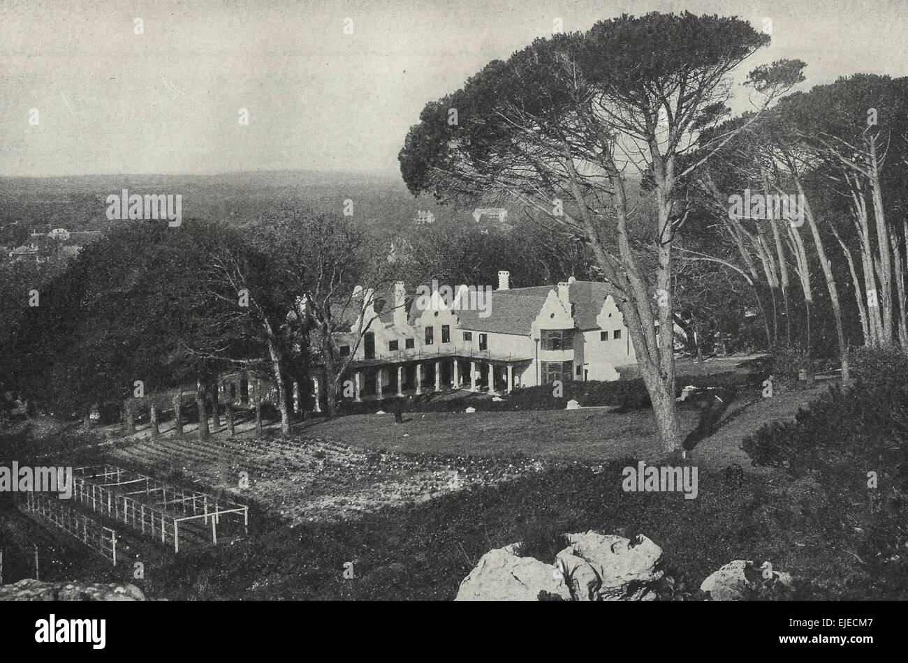 Groote Schuur - Haus von Cecil Rhodes in Rondebosch, in der Nähe von Cape Town, South Africa, ca. 1899 Stockfoto