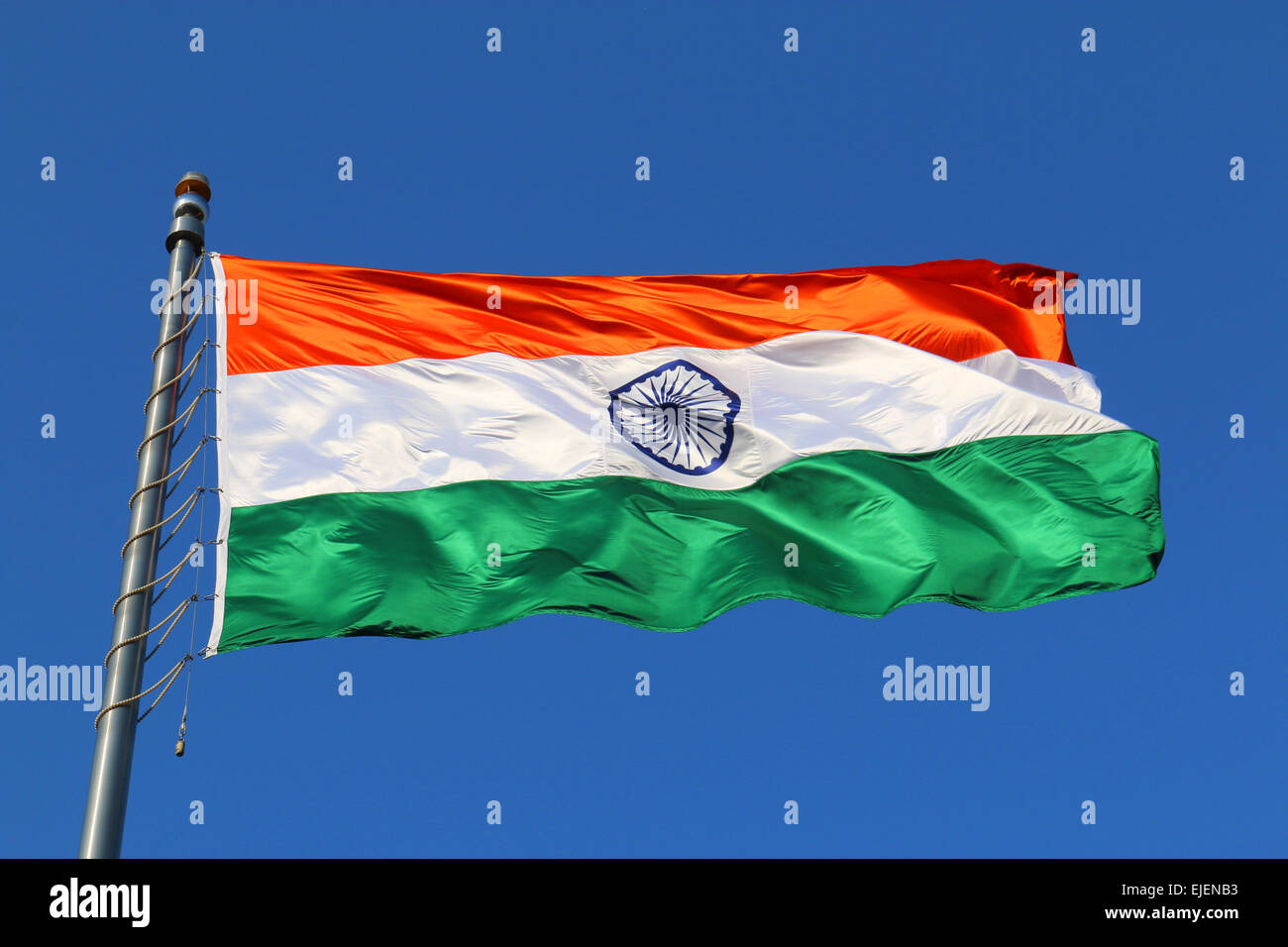 Indische Nationalflagge In Mumbai Stockfoto