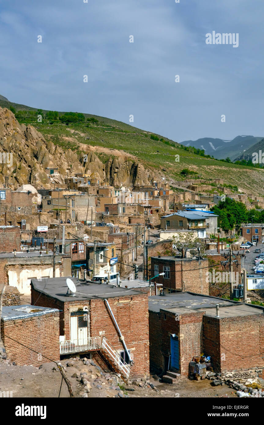 Wohnungen in Kandovan Dorf im Iran Stockfoto
