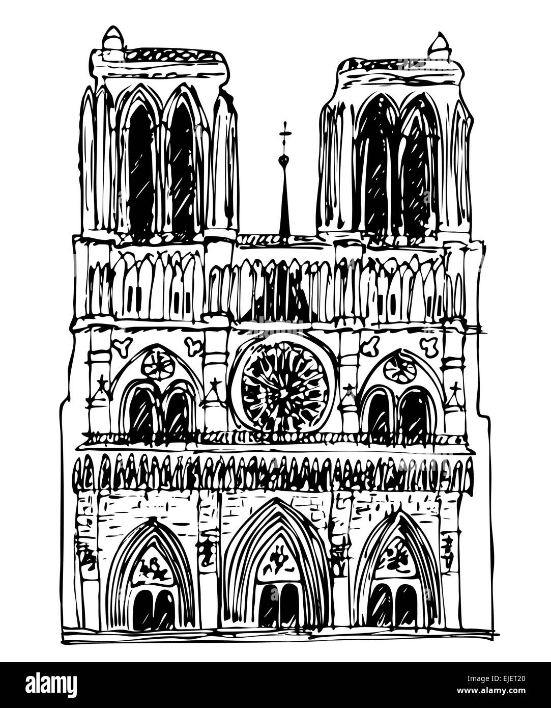 Basilika Notre-Dame - Abbildung Stock Vektor