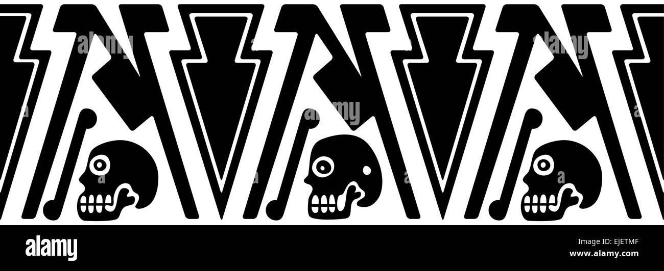 Abbildung des aztekischen Ornaments - Tod und seine Ursache - Pfeilspitzen - Vektor Stock Vektor