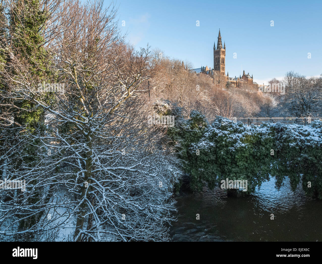 Universität Glasgow von Kelvingrove Park Stockfoto