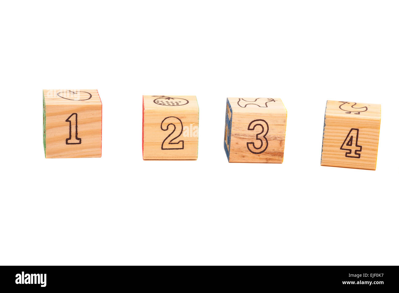 Holzspielzeug-Würfel Stockfoto