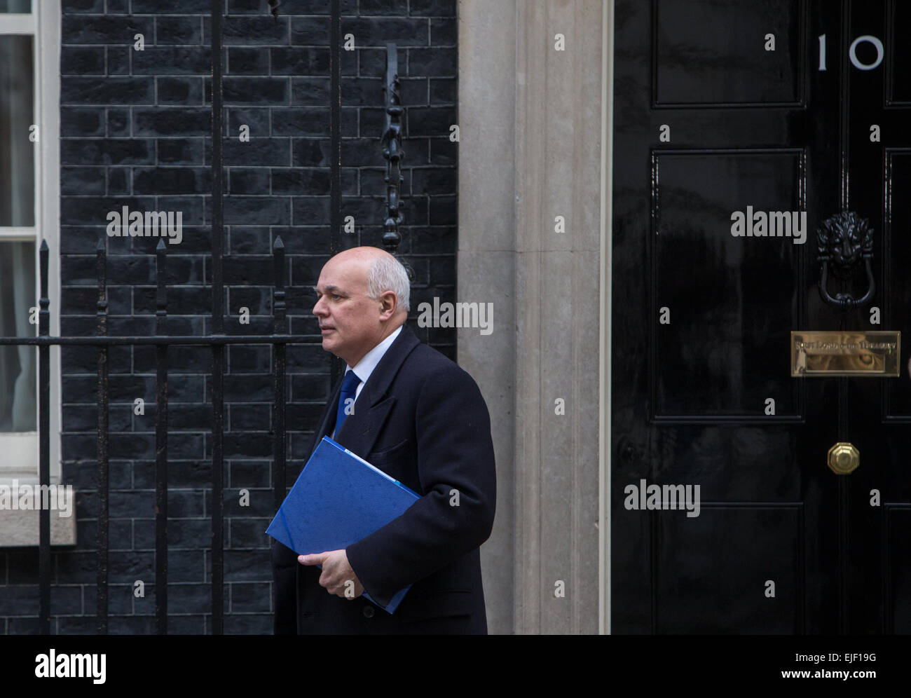 Iain Duncan Smith, Staatssekretär für Arbeit und Renten, in der Downing street Stockfoto