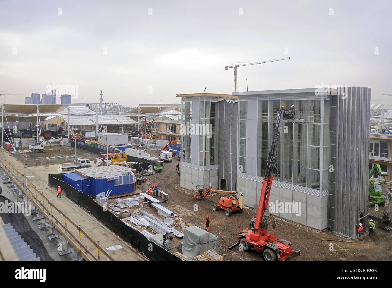 Mailand (Italien), Baustelle der Welt Ausstellung Expo 2015;  Pavillon der Schweiz Stockfoto