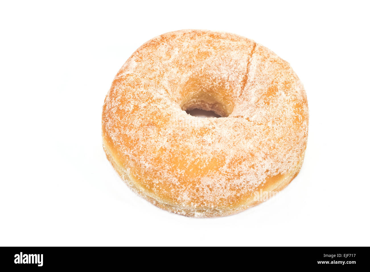 Donut mit Suger isoliert auf weiss gepudert Stockfoto