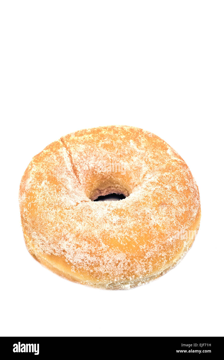 Donut mit Zucker isoliert auf weiss gepudert Stockfoto