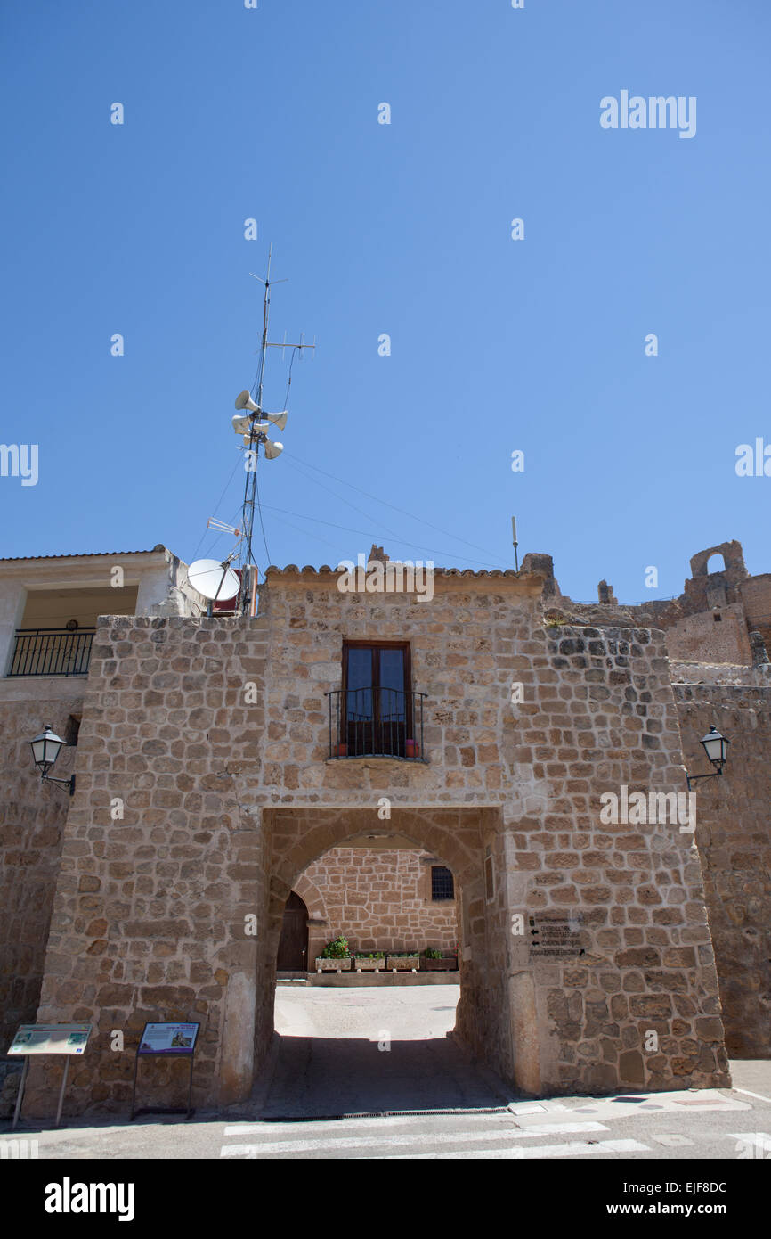 Zorita de Los Canes Glockenturm, La Alcarria, Spanien Stockfoto