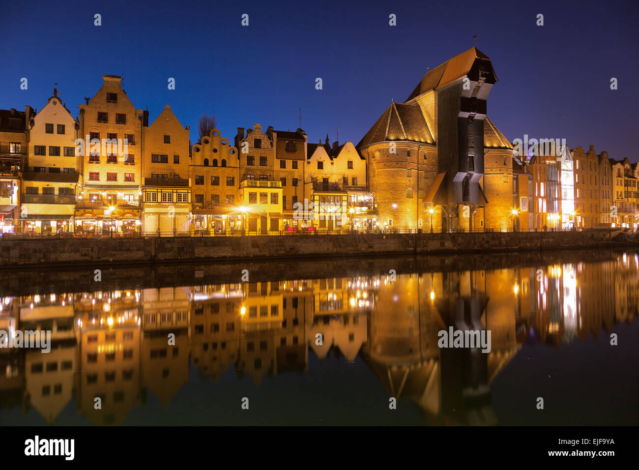 Das Riverside mit der charakteristischen Kran Danzig, Polen. Stockfoto