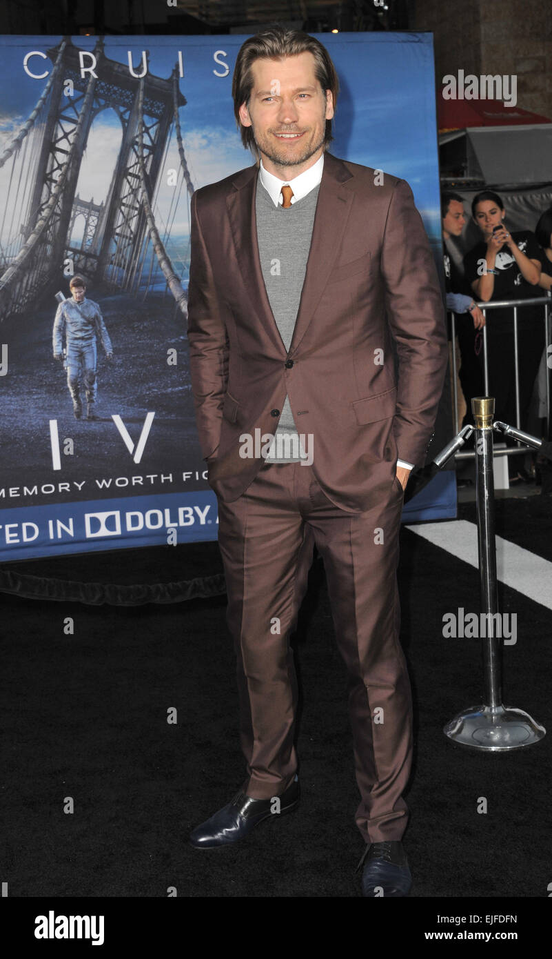 LOS ANGELES, CA - 10. April 2013: Nikolaj Coster-Waldau auf die amerikanische Premiere seines neuen Films "Oblivion" im Dolby Theater, Hollywood. Stockfoto