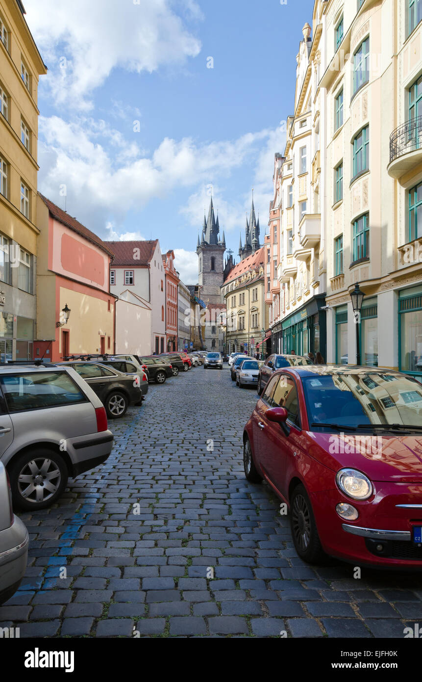 Eine kleine Gassen in der Altstadt von Prag, Tschechische Republik. Stockfoto