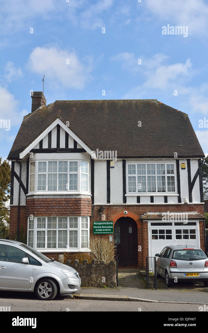 Akupunktur-Privatklinik in einem Wohnhaus in Luton Stockfoto