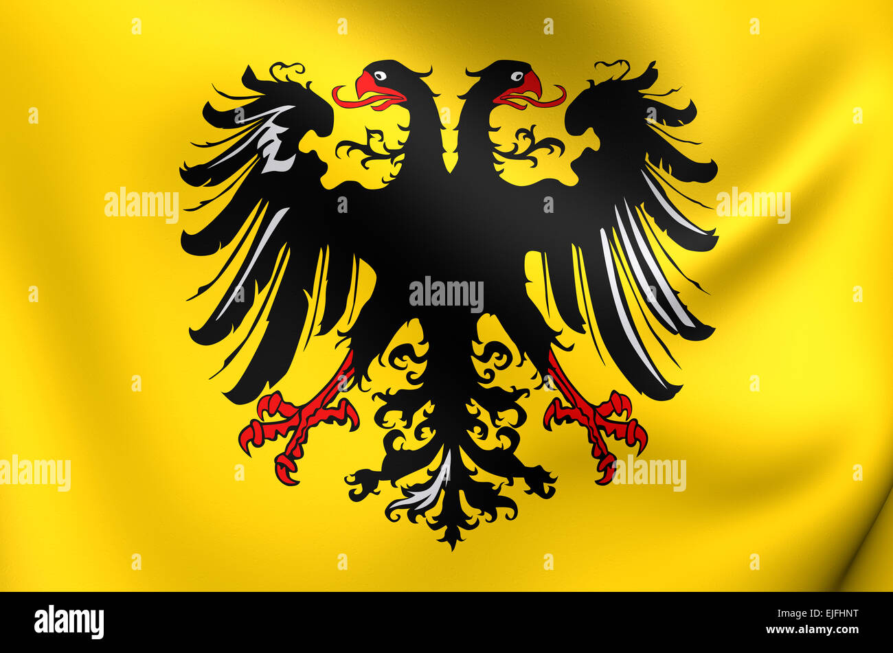 Banner der Kaiser des Heiligen Römischen Reiches (nach 1400). Hautnah. Stockfoto