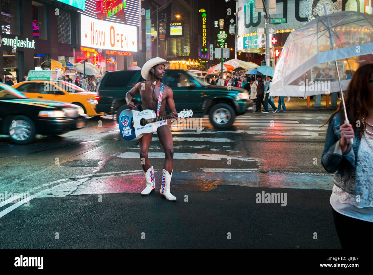 Cowboy Street Performer in Times Square, Manhattan, New York City, New York State, USA Stockfoto