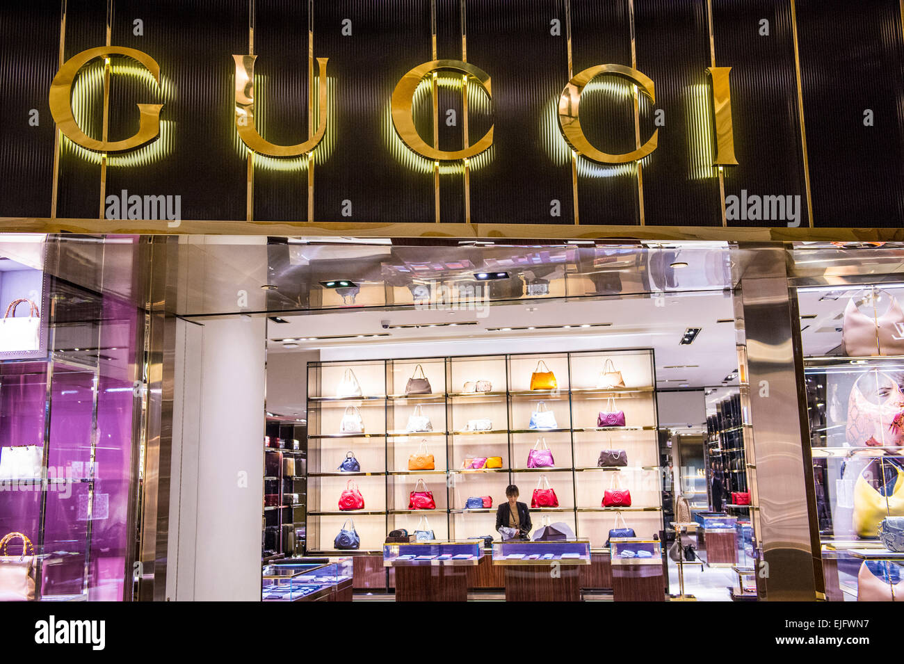 Außen ein GucciStore in Las Vegas strip Stockfotografie Alamy