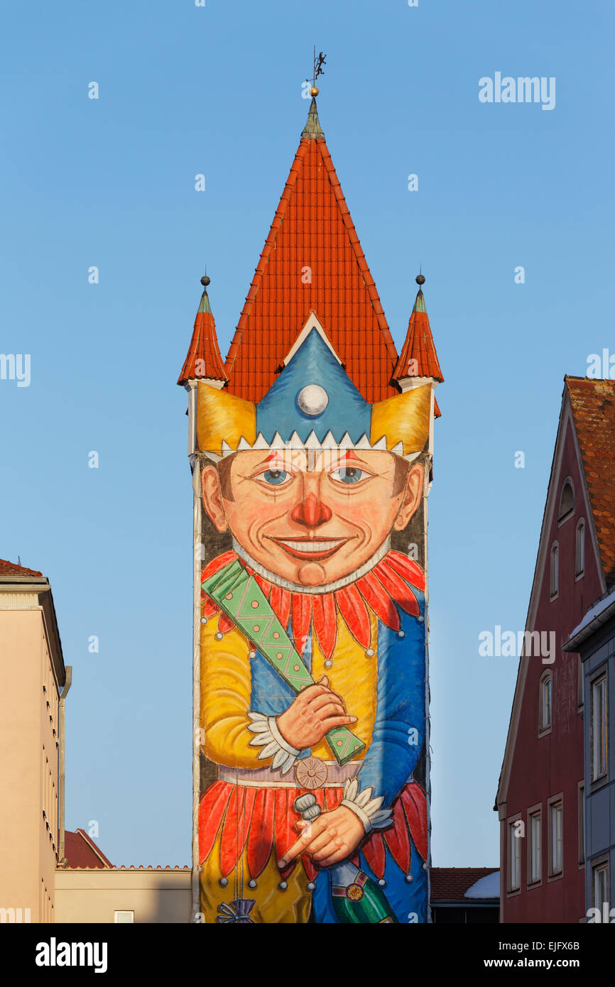 Bezirk Durahansl während des Karnevals, Oberes Tor, Mindelheim, Unterallgäu, Allgäu, Schwaben, Bayern, Deutschland Stockfoto