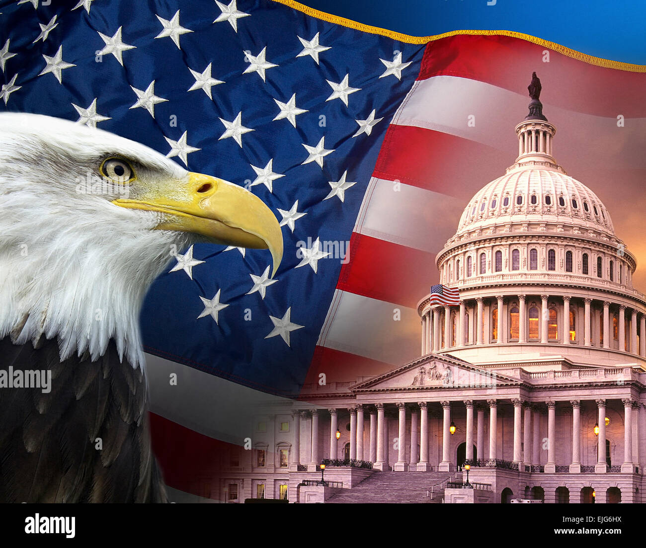 Patriotische Symbole der Vereinigten Staaten von Amerika Stockfoto