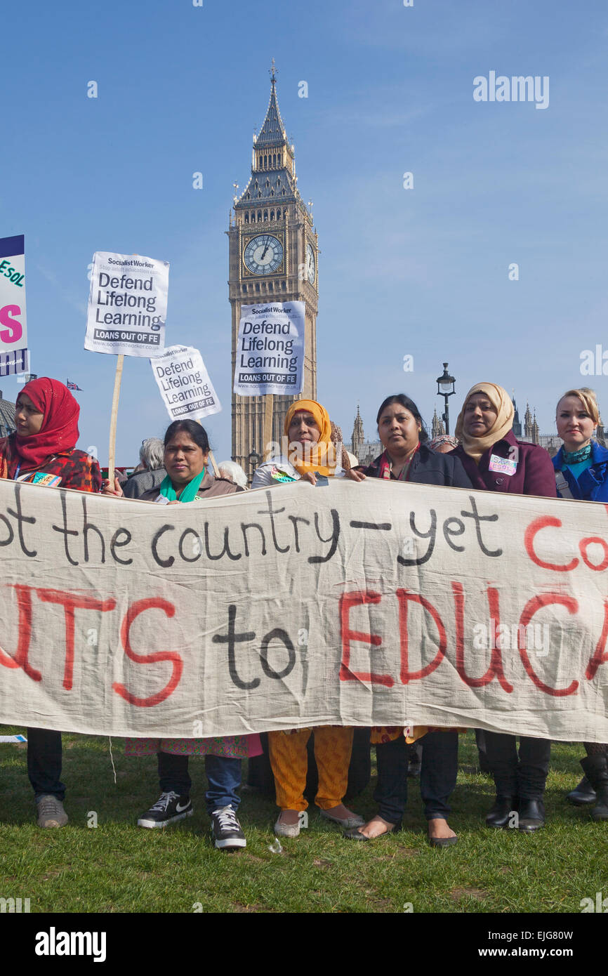 London, Parlament Square A Universität und Hochschule Union protestieren gegen Kürzungen bei den Bildungshaushalt Stockfoto