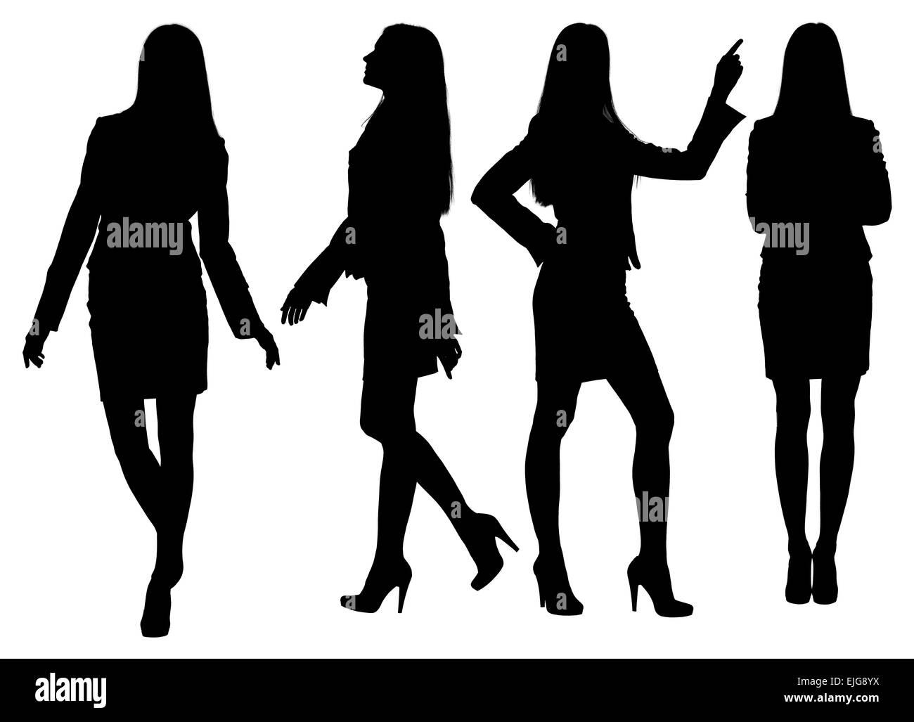 Business-Frauen-stehend-silhouette Stockfoto