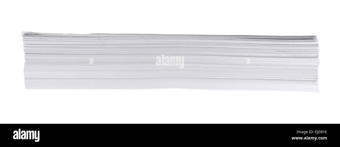 Stapel von a4 Blatt weißes Papier Stockfoto